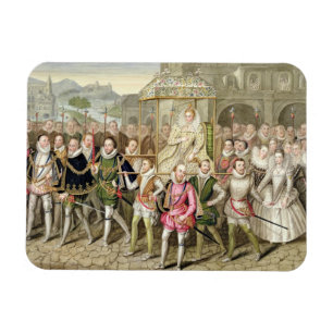 Queen Elizabeth I in procession with her Courtiers Magnet