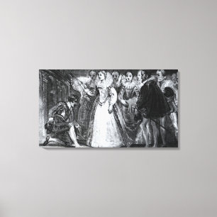 Queen Elizabeth I  Knighting Francis Drake Canvas Print