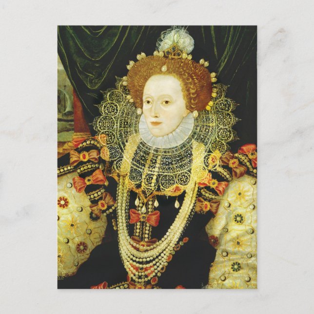Queen Elizabeth I of England Wearing Pearls Postcard (Front)