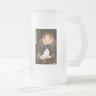 Queen Elizabeth I  - Papillon 1 Frosted Glass Beer Mug