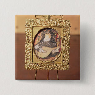 Queen Elizabeth I playing the lute (miniature incl 15 Cm Square Badge