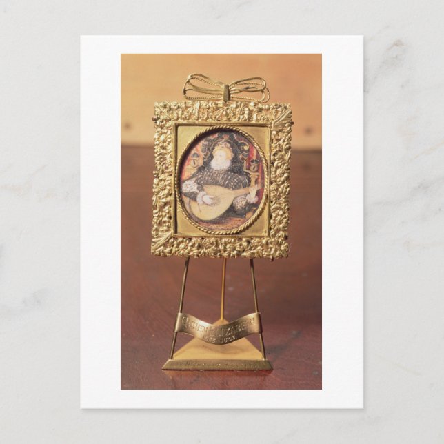 Queen Elizabeth I playing the lute (miniature incl Postcard (Front)