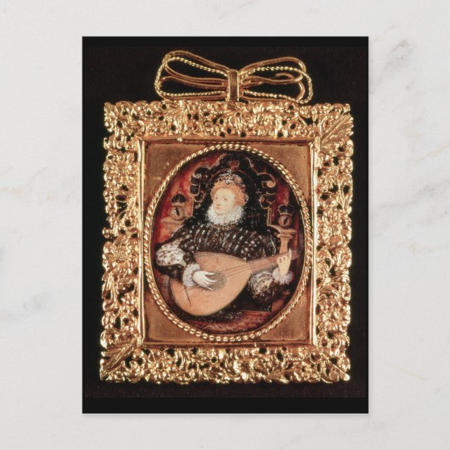 Queen Elizabeth I playing the lute Postcard (Front)