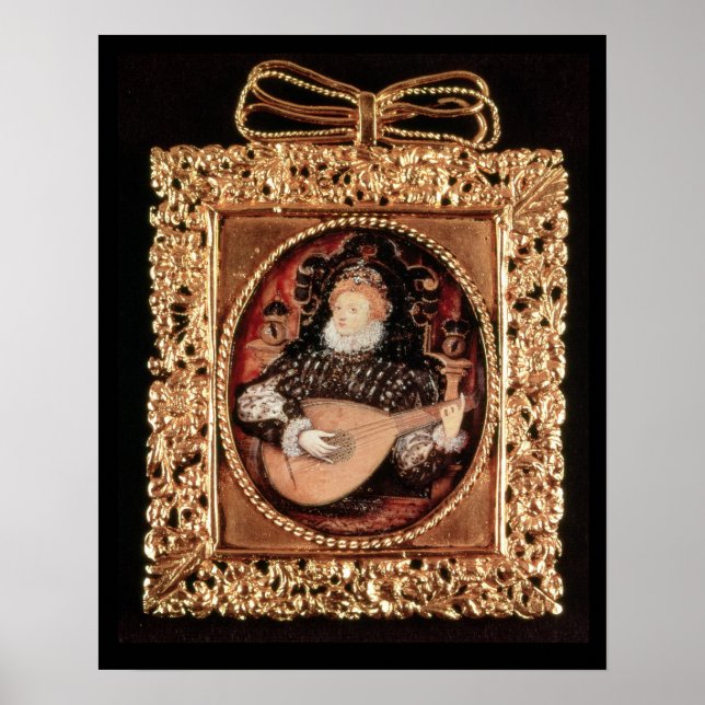 Queen Elizabeth I playing the lute Poster (Front)