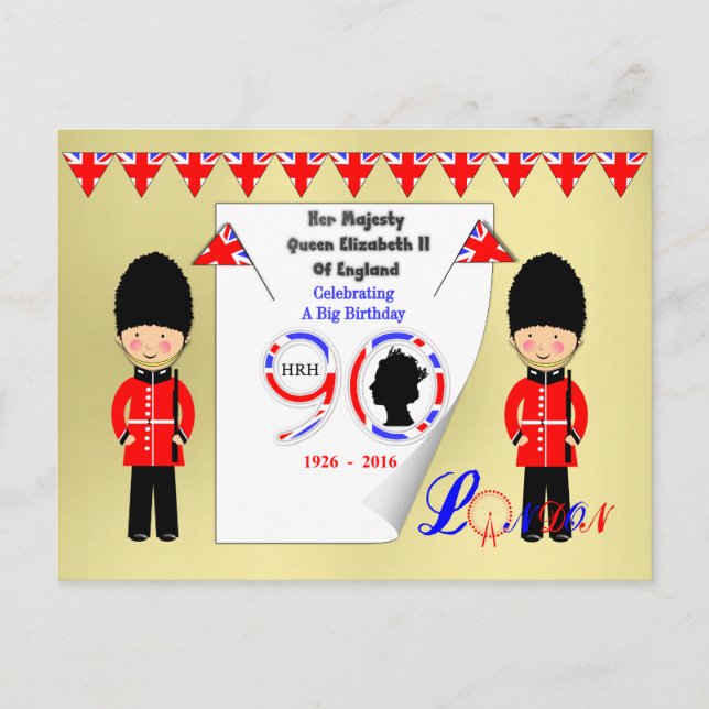 Queen Elizabeth II Of England 90th Birthday Postcard (Front)