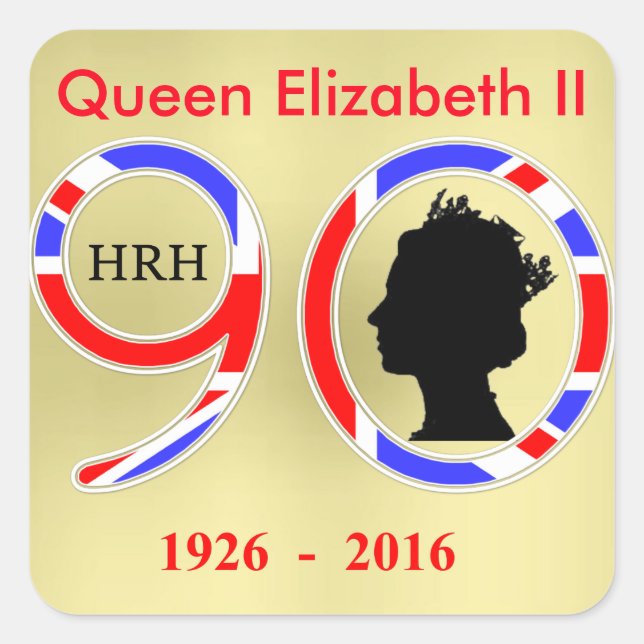 Queen Elizabeth II Of England 90th Birthday Square Sticker (Front)