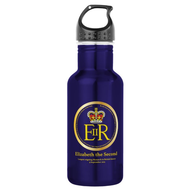 Queen Elizabeth II Reign 532 Ml Water Bottle (Front)