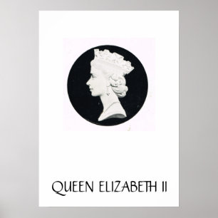 Queen Elizabeth II, relief drawing Poster