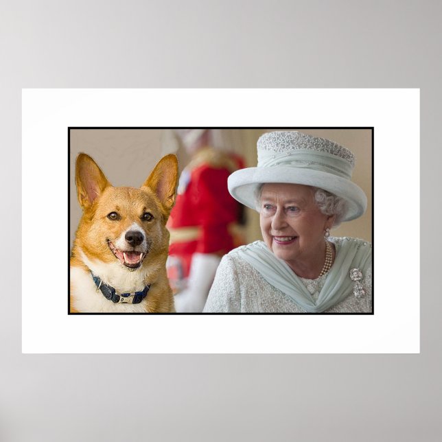 Queen Elizabeth II shares a laugh with her Corgi Poster (Front)