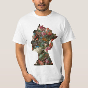 Queen Elizabeth II Silhouette Flowers  T-Shirt