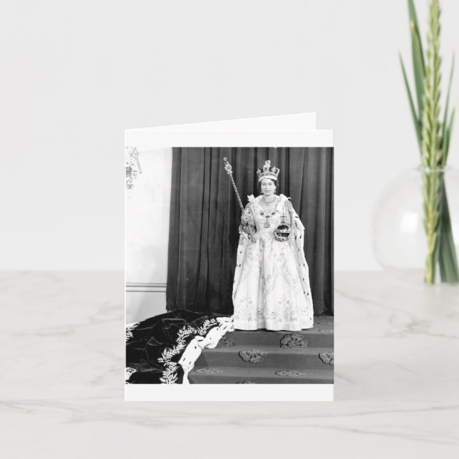 Queen Elizabeth II Wearing Her Coronation Card (Front)