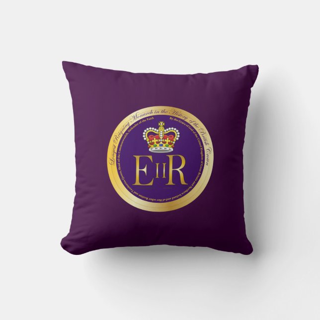 Queen Elizabeth Longest Reign Medal Cushion (Front)