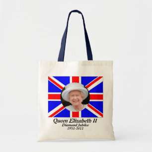 Queen Elizabeth portrait jubilee uk flag bag