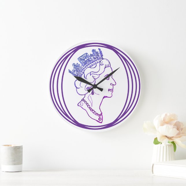 Queen Elizabeth Profile Large Clock (Home)