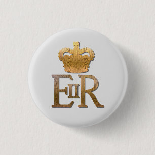 Queen Elizabeth Royal Crown 3 Cm Round Badge
