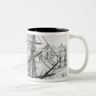 Queen Elizabeth's Galleon Two-Tone Coffee Mug