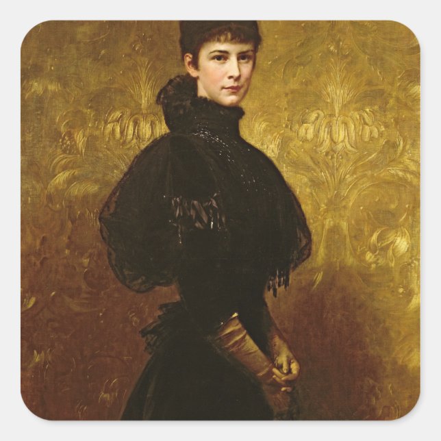 Queen Erzsebet Square Sticker (Front)