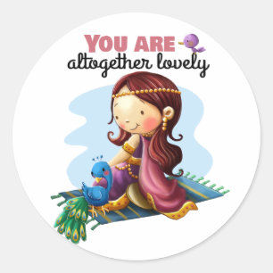 Queen Esther Bible girl sticker page