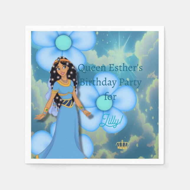 Queen Esther's Royalty Birthday Napkin (Front)