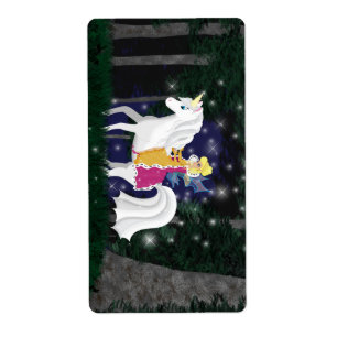 Queen Faery and Unicorn Forest Avery Label