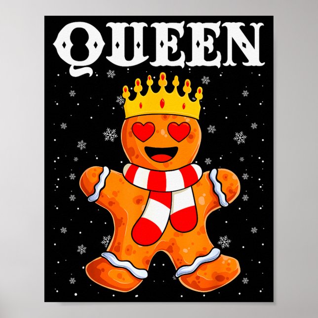 Queen Gingerbread Merry Christmas Matching Family  Poster (Front)
