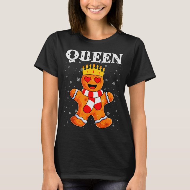 Queen Gingerbread Merry Christmas Matching Family  T-Shirt (Front)