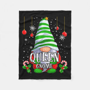 Queen Gnome Christmas Pajamas Matching Family Grou Fleece Blanket
