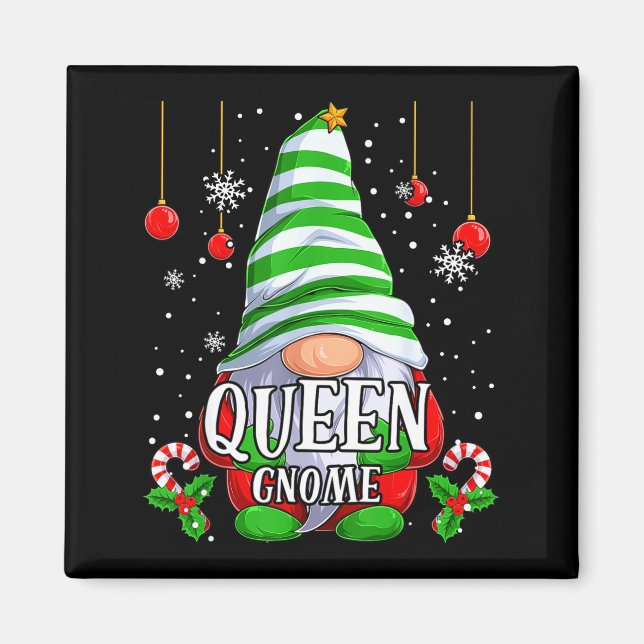 Queen Gnome Christmas Pajamas Matching Family Grou Magnet (Front)