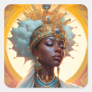 Queen Goddess Fantasy Art Square Sticker