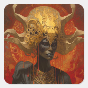 Queen Goddess Fantasy Art Square Sticker