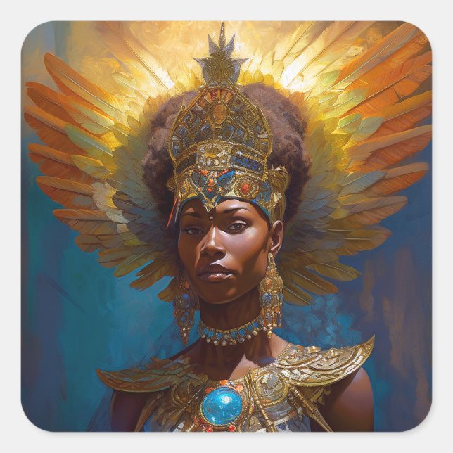 Queen Goddess Fantasy Art Square Sticker (Front)