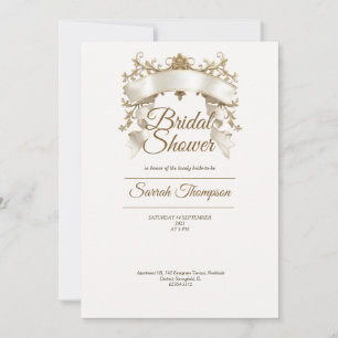 Queen golden bridal shower invitation