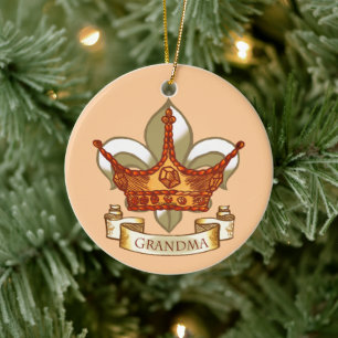 Queen Grandma Crown Ceramic Tree Decoration