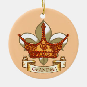 Queen Grandma Crown Ceramic Tree Decoration