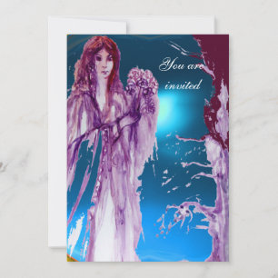 QUEEN GUINEVERE Aqua Blue,Teal Invitation