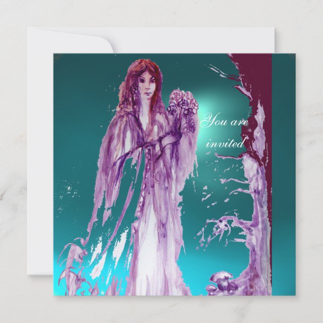 QUEEN GUINEVERE Aqua Blue,Teal Invitation (Front)