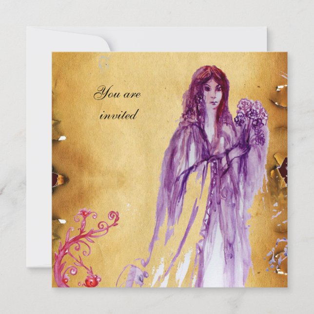 QUEEN GUINEVERE, Brown Parchment Invitation (Front)