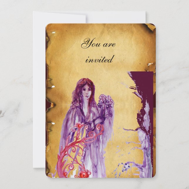 QUEEN GUINEVERE, Brown Parchment Invitation (Front)