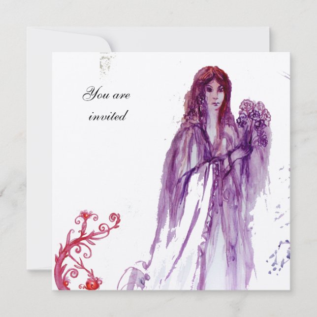 QUEEN GUINEVERE,Champagne Metallic Invitation (Front)