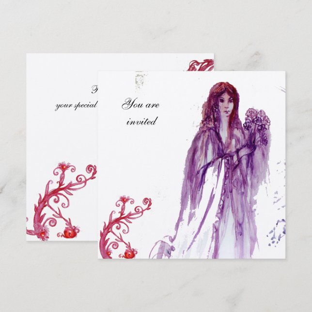 QUEEN GUINEVERE Fantasy Kraft Paper Invitation (Front/Back)