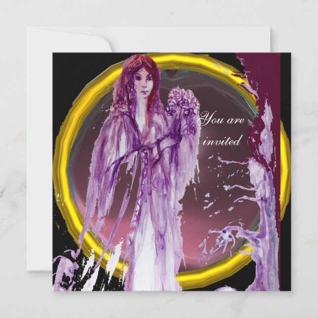 QUEEN GUINEVERE purple yellow white Invitation (Front)