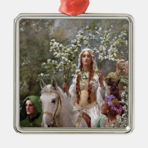 Queen Guinevere's Maying (by John Collier) Metal Tree Decoration