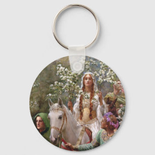 Queen Guinevere's Maying c. 1900 by John Collier Key Ring