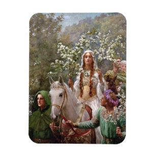 Queen Guinevere's Maying c. 1900 by John Collier Magnet