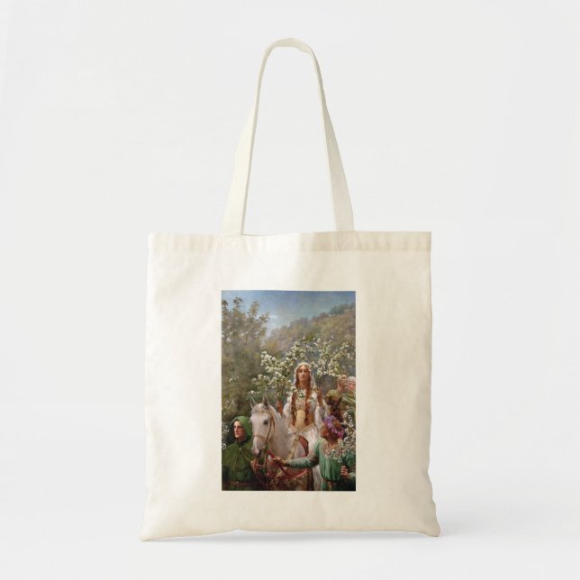 Queen Guinevere's Maying c. 1900 by John Collier Tote Bag (Front)