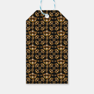 Queen hearts gold crown tiara black gift tag