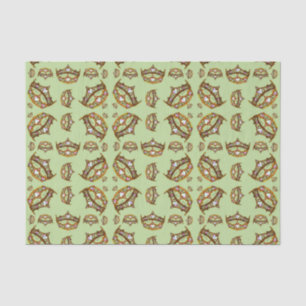 Queen Hearts Gold Crowns Tiaras mint tissue paper