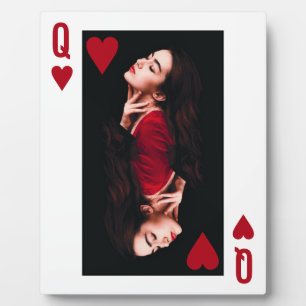 Queen Hearts Playing Card Valentine Photo Plaque