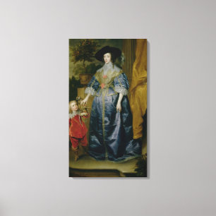 Queen Henrietta Maria and her dwarf Canvas Print