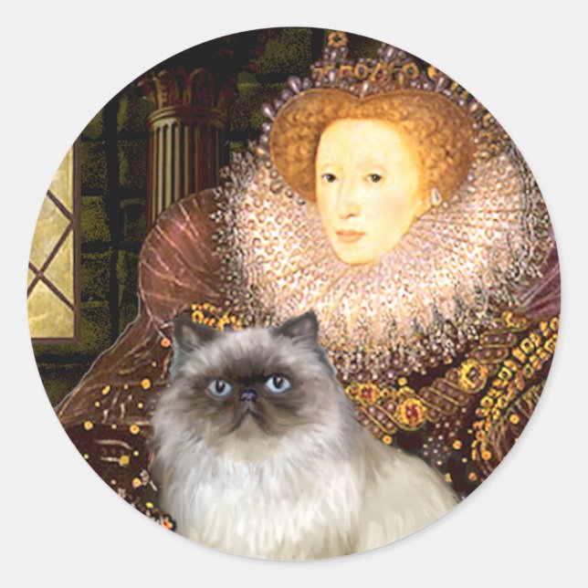 Queen- Himalayan cat 7 Classic Round Sticker (Front)